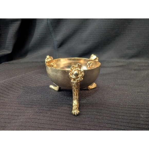 Vtg Footed Metal Pill Box Saccharin Serving Dish - Base Only No Lid - Egg Cup? - Picture 2 of 7